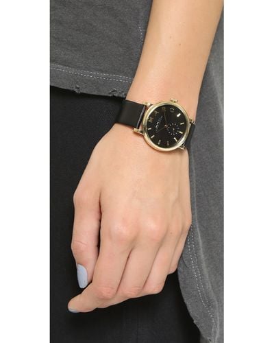 Marc By Marc Jacobs Leather Baker Watch - Black