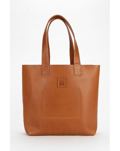 Frye Stitch Leather Tote Bag - Brown