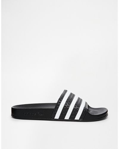 adidas Originals Originals Adilette Black & White Stripe Slider Sandals