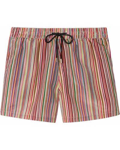 Paul Smith 'signature Stripe' Swim Shorts - Red