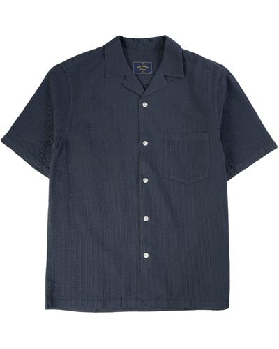 Portuguese Flannel Atlantico Seersucker Shirt - Blue