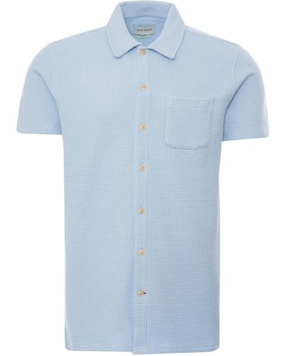 Oliver Spencer Riviera Short Sleeve Jersey Shirt - Sky Blue