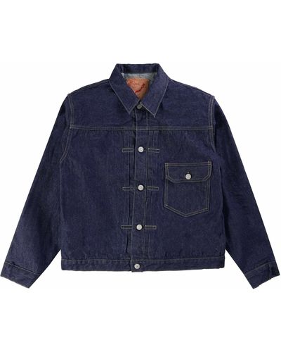 Orslow Type 1 Pleated Front 40's Denim Jacket - Blue