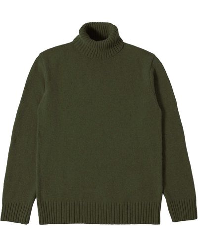 Universal Works Eco Wool Roll Neck Knit - Green