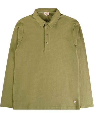 Armor Lux Long Sleeve Polo Shirt - Green
