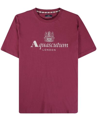 Aquascutum Large Logo T-shirt - Purple