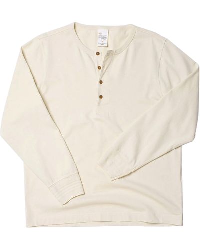 Nudie Jeans Long Sleeve Henley T-shirt - Natural