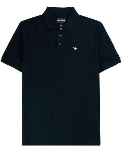 Emporio Armani Mercerised Pique Polo Shirt - Blue