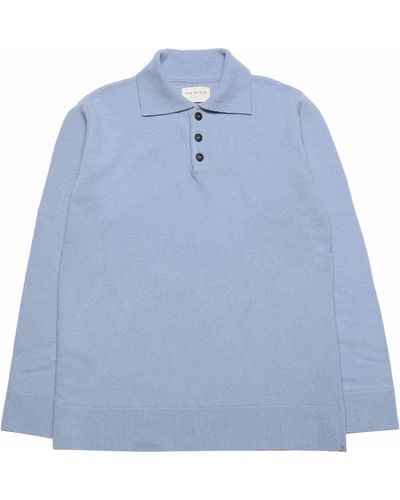 Far Afield Kier Knitted Polo - Blue
