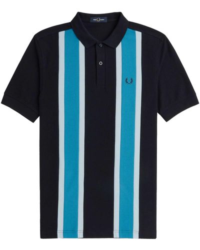 Fred Perry Woven Mesh Relaxed Polo Shirt - Blue