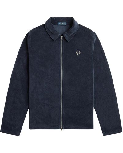 Fred Perry Towelling Overshirt - Blue