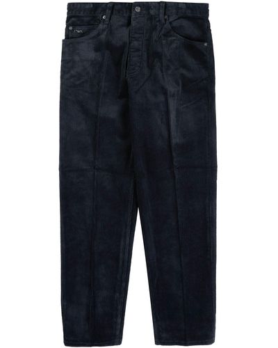 Emporio Armani J69 Loose-fit Corduroy Trousers - Blue