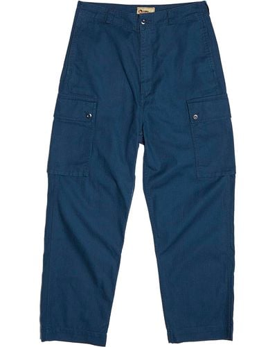 Nigel Cabourn Dutch Pant Cotton Herringbone Twill - Blue