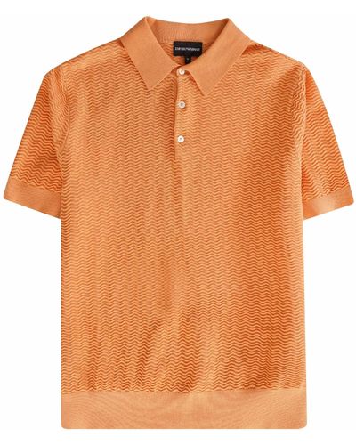 Emporio Armani Knitted Polo Shirt - Orange