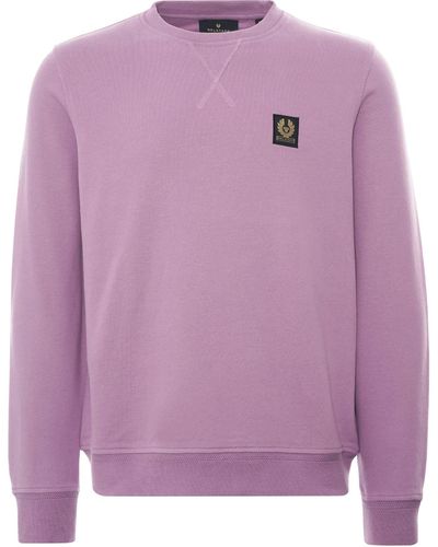 Belstaff Cotton Fleece Crew Sweatshirt - Lavender - Purple