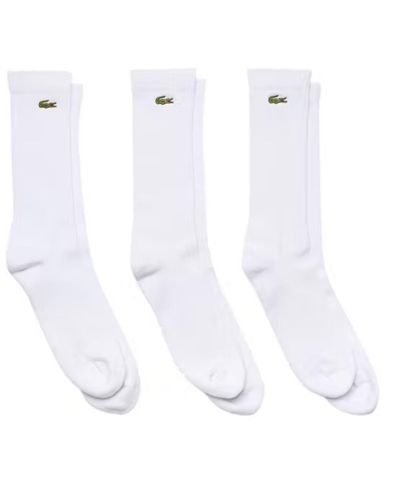 Lacoste High-cut Socks 3 Pack - White