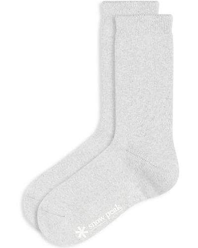 Snow Peak Full Pile Long Socks - Grey