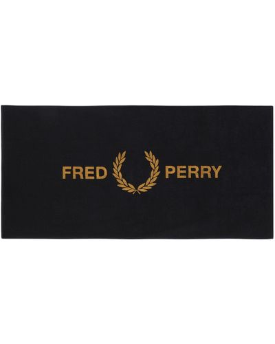 Fred Perry Beach Towel - Black
