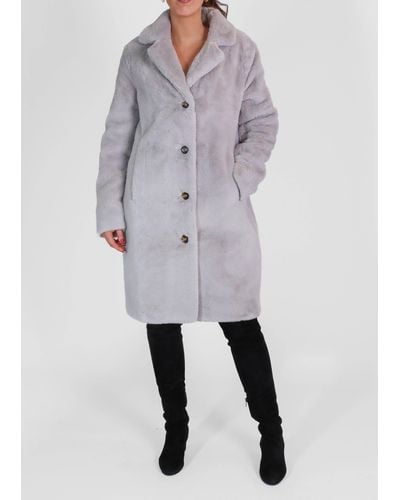 Oakwood Cyber Light Grey Faux Fur Coat