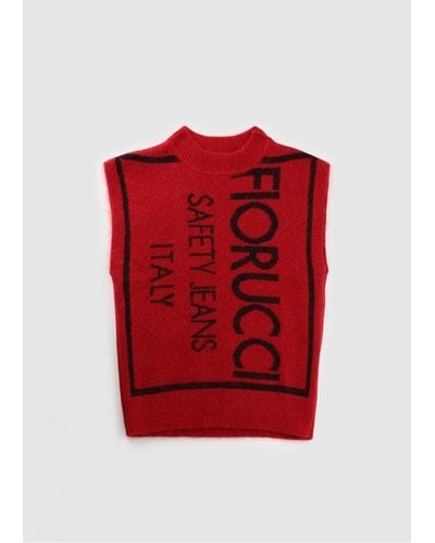 Fiorucci Fc Safety Knit Jumper Vest - Red