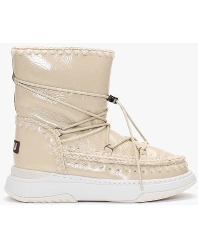 Mou Jogger Short Nude Snow Boots - Natural