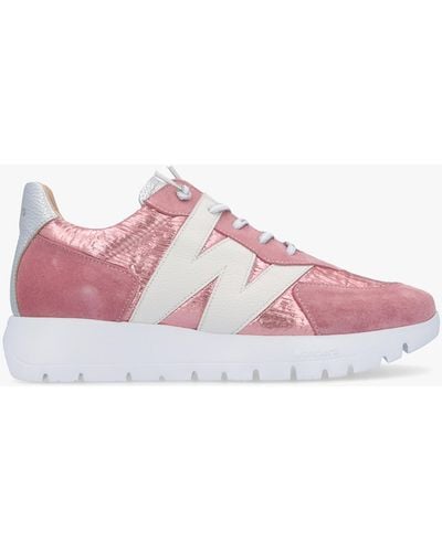 Wonders Woret Blush Suede Logo Sneakers - Pink