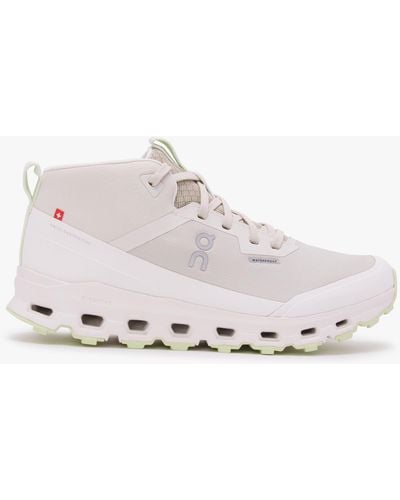 On Shoes Cloudroam Waterproof Ice Limelight High Top Trainers - White