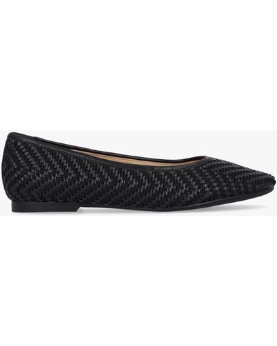 Daniel Sally Black Leather Woven Ballet Pumps