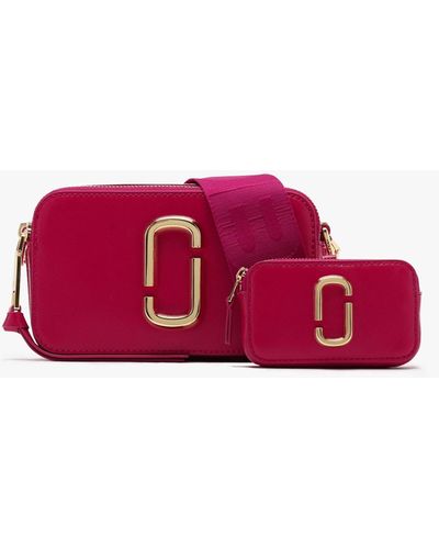 Marc Jacobs The Utility Snapshot Lipstick Pink Leather Camera Bag - Red