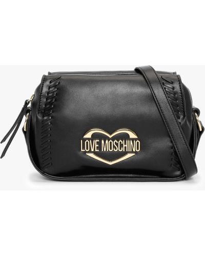 Love Moschino Stitch Detail Black Cross-body Bag