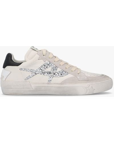 Ash Moonlight Off White New Grey Silver Black Distressed Leather Trainers
