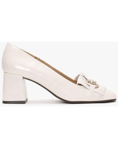 Pedro Miralles Simmer Cream Leather Chunky Court Shoes - Natural