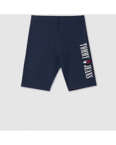 Tommy Hilfiger Womens Navy Cycle Shorts In Twilight Navy - Blue