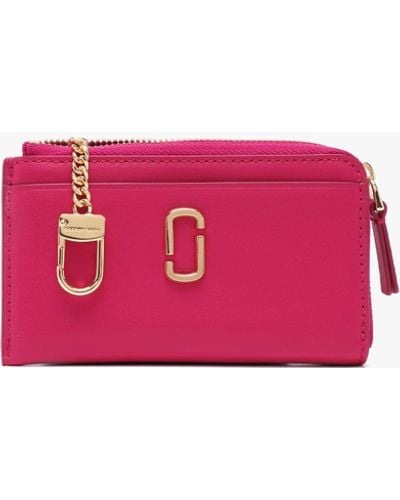 Marc Jacobs The J Marc Top Zip Lipstick Pink Leather Multi Wallet