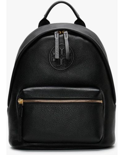 Tory Burch Small Perry Bombe Black Leather Backpack