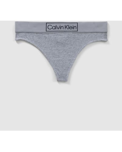 Calvin Klein Ck Underwear Reimagined Heritage Mid Rise Thong - Blue