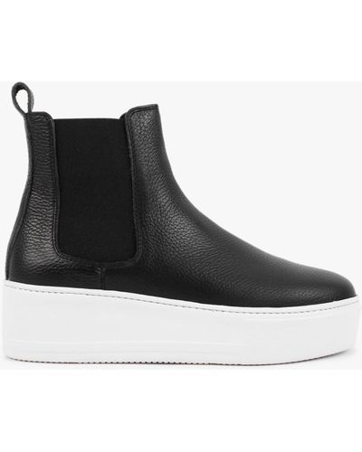 DONNA LEI Lepton Black Leather Chelsea Boots