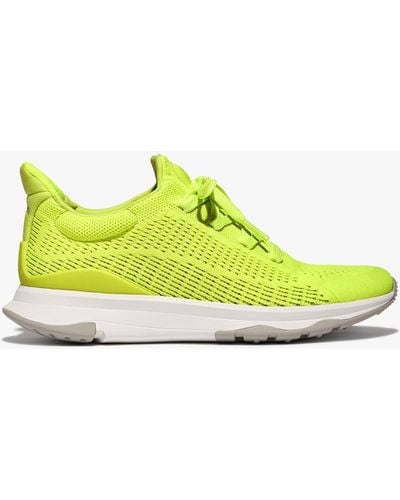 Fitflop Vitamin Ffx Knit Electric Yellow Sneakers - Green