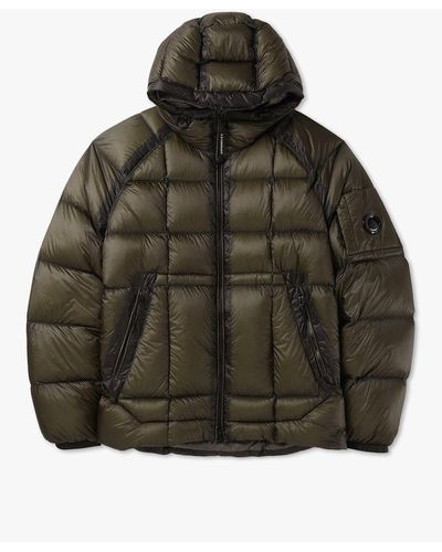 C.P. Company Mens D.d.shell Hooded Down Jacket In Olive Night - Multicolour