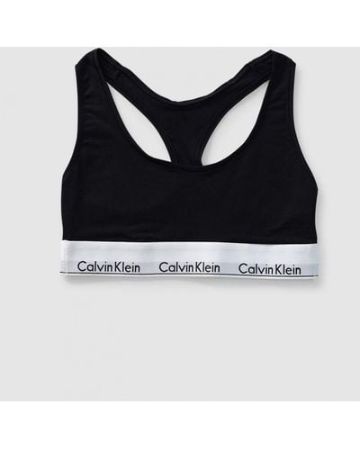 Calvin Klein S Underwear Modern Cotton Racerback Bralette - Black