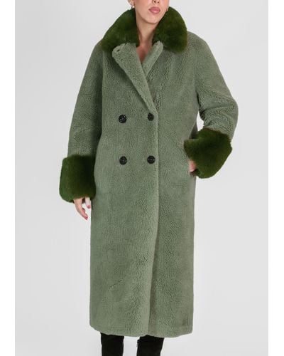 American Dreams Fiona Long Green Wool Coat