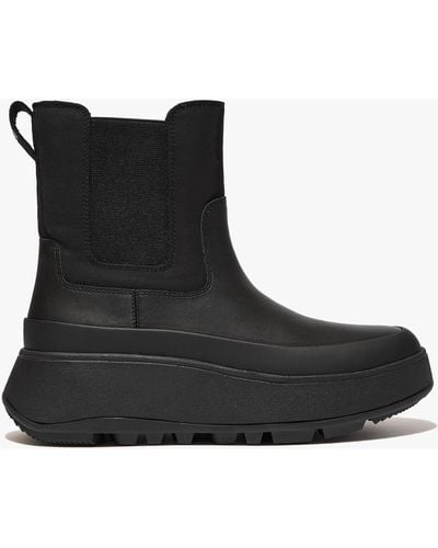 Fitflop F-mode Water-resistant Flatform Chelsea Boots - Black