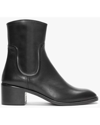 DONNA LEI Norman Black Leather Ankle Boots