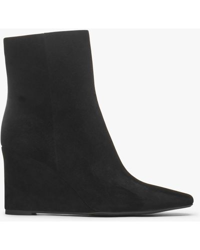 Daniel Spire Black Suede Wedge Ankle Boots