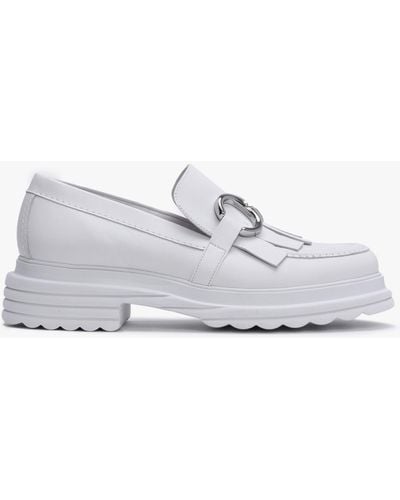 Kennel & Schmenger Zip Bianco Leather Chunky Loafers - White