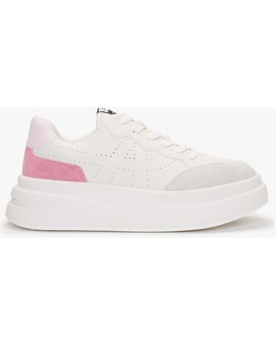 Ash Impuls Eco Off White Crystal Rose Leather Platform Sneakers