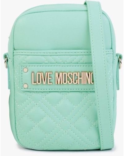 Love Moschino Diamond Quilted North South Menta Cross-body Bag - Blue