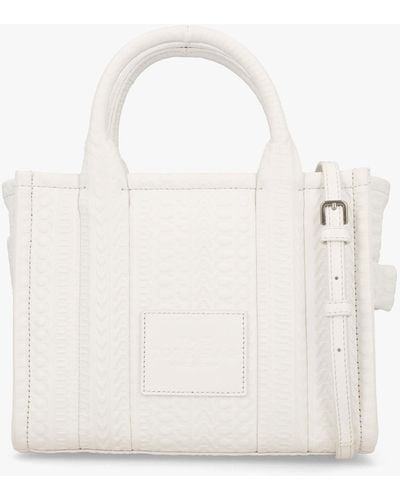 Marc Jacobs The Monogram Leather Small White Tote Bag