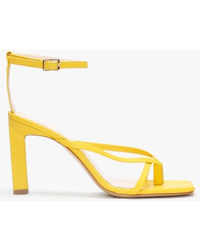 Daniel Aricky Yellow Leather Strappy Heeled Sandals