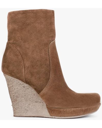 Daniel Wisest Tan Suede Wedge Ankle Boots - Brown